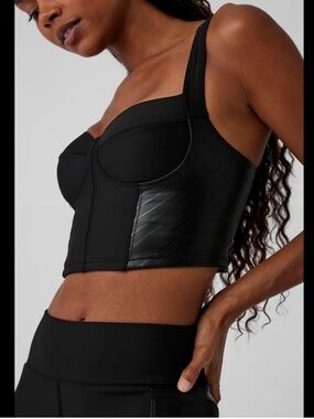 ALO Yoga Airlift Supermoto Cropped Tank Bra Bustier Small